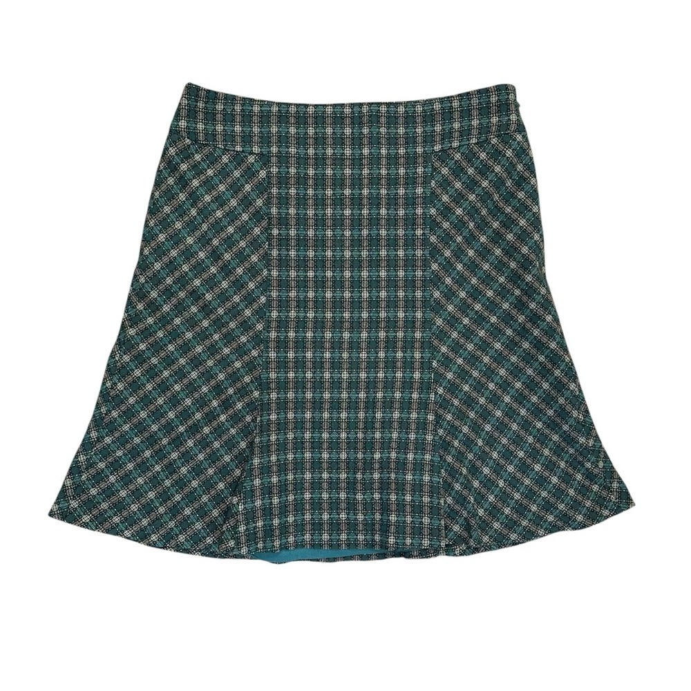 Women’s 8 Wool Blend Academia Plaid Preppy Flared Hem Above Knee Skirt LOFT